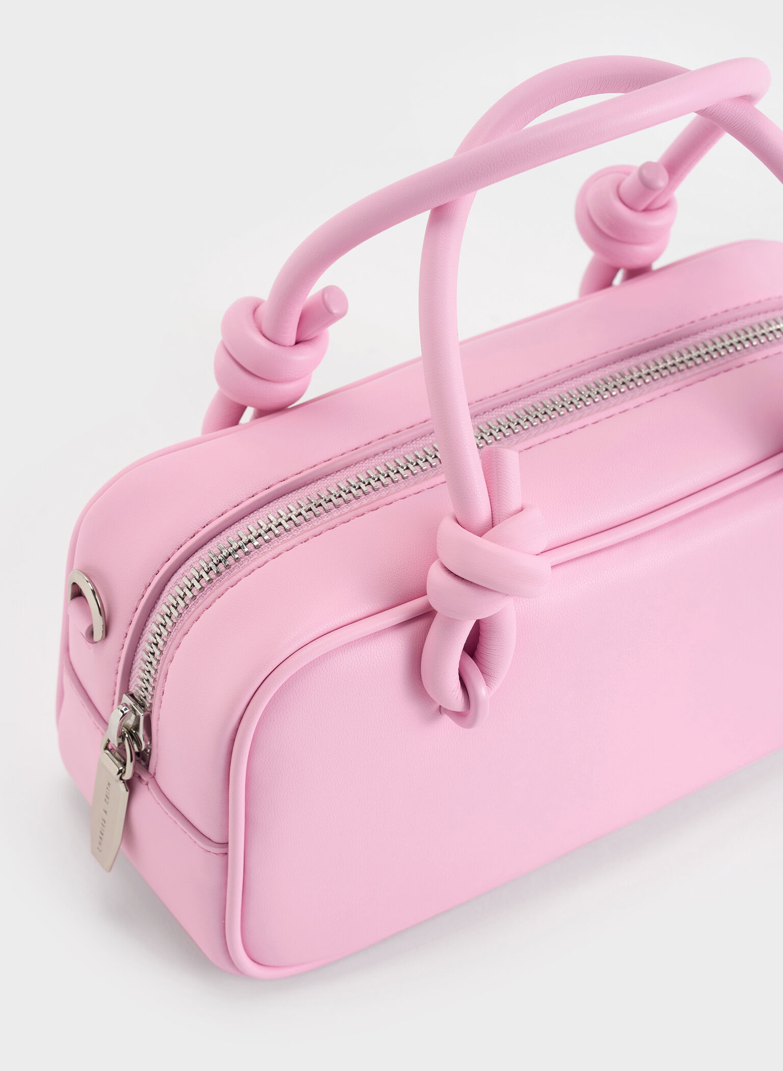 Sammie Knotted-Handle Elongated Bag, Bubble Gum Pink, hi-res