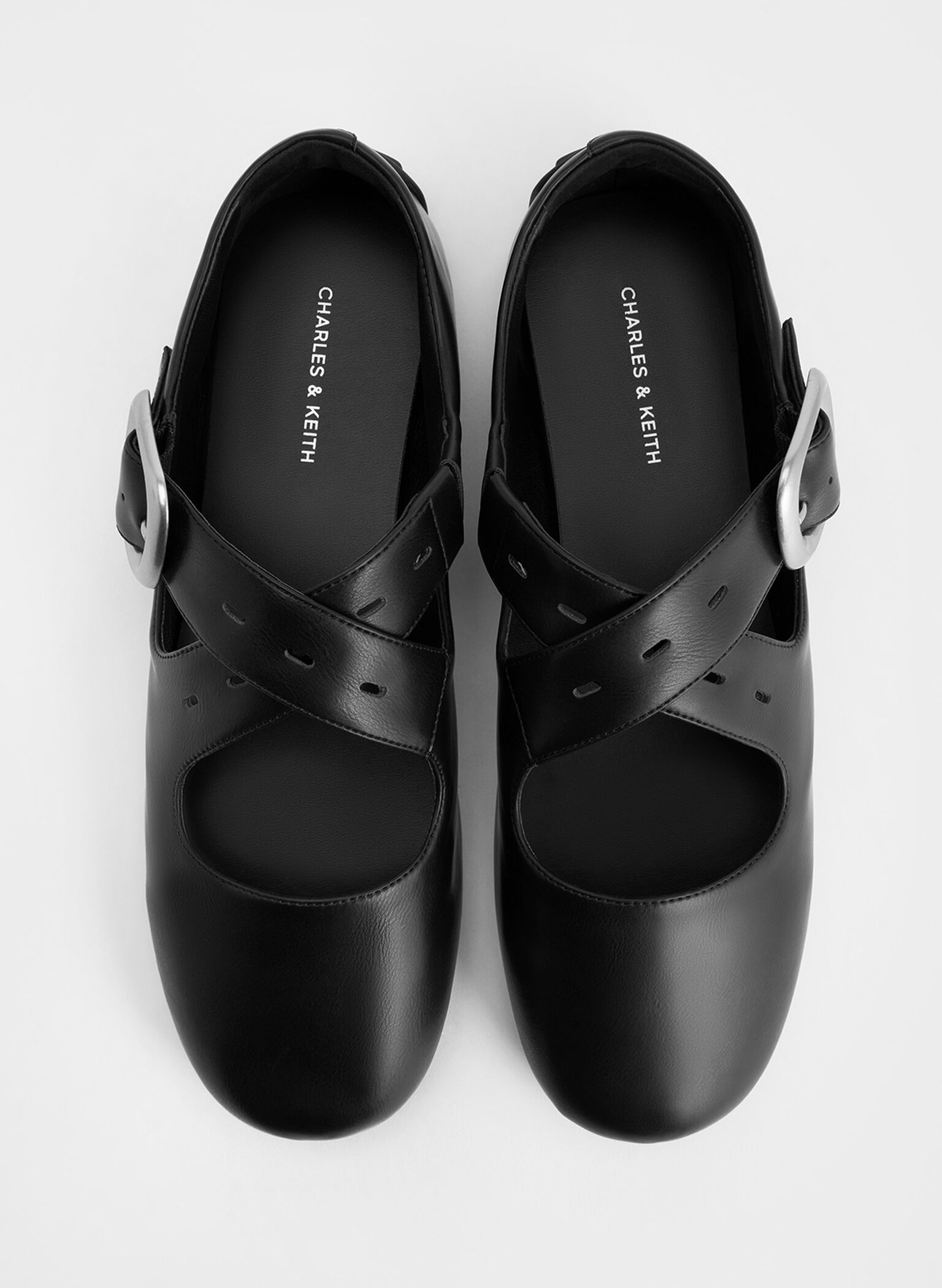 Crossover-Strap Mary Janes, Black, hi-res