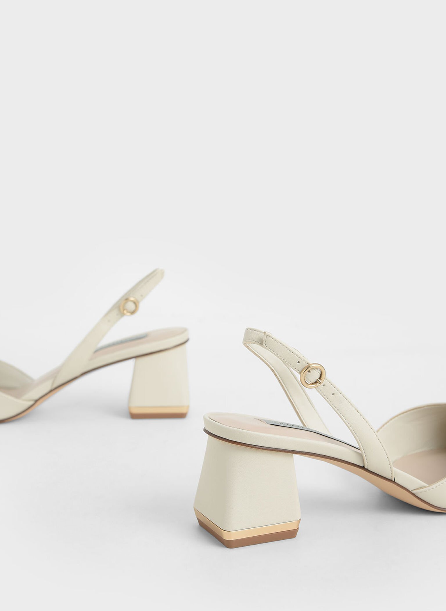Katarina Trapeze Heel Slingback Pumps, Chalk, hi-res