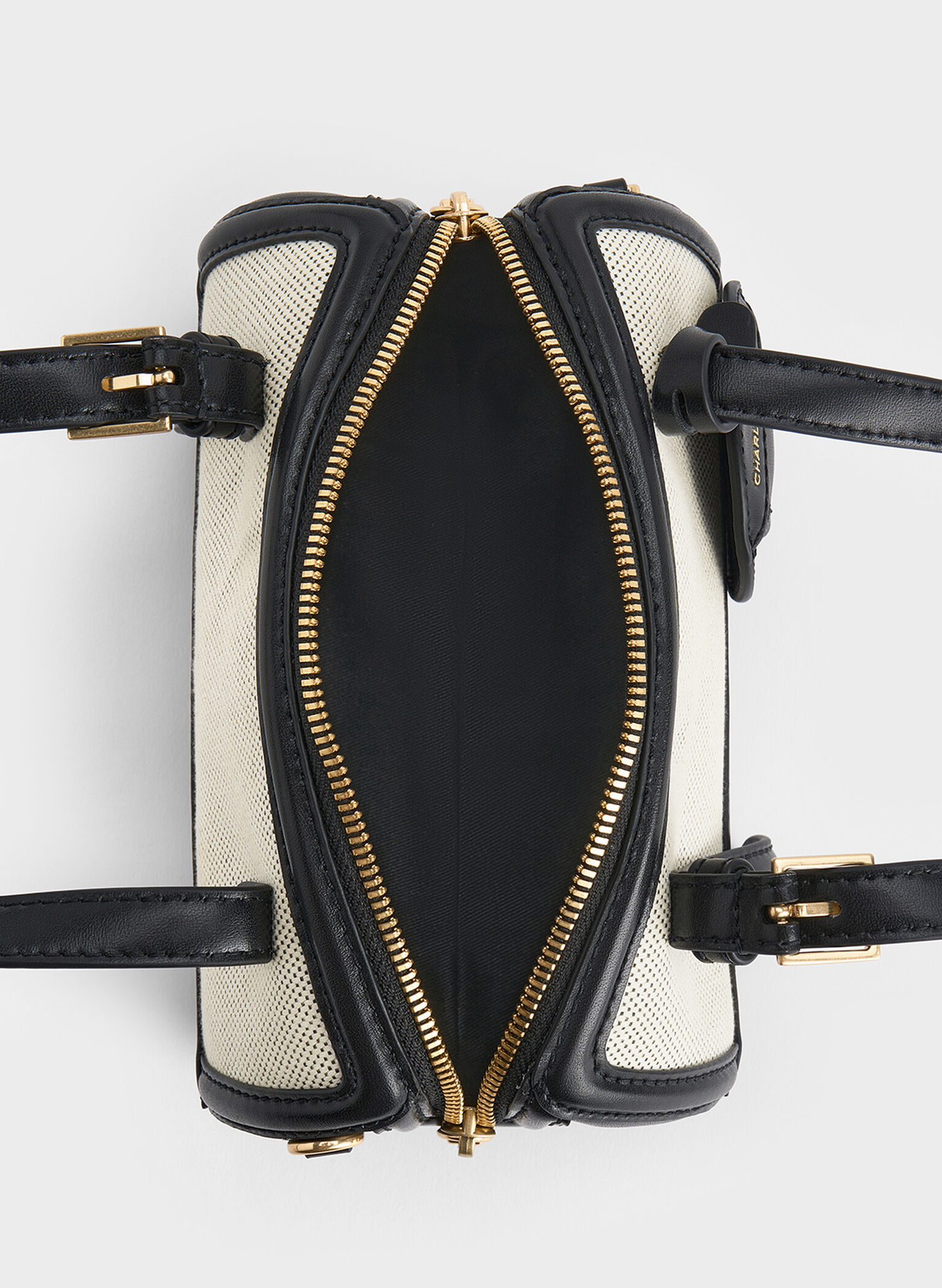 Enola Canvas Two-Tone Bowling Bag, Black, hi-res