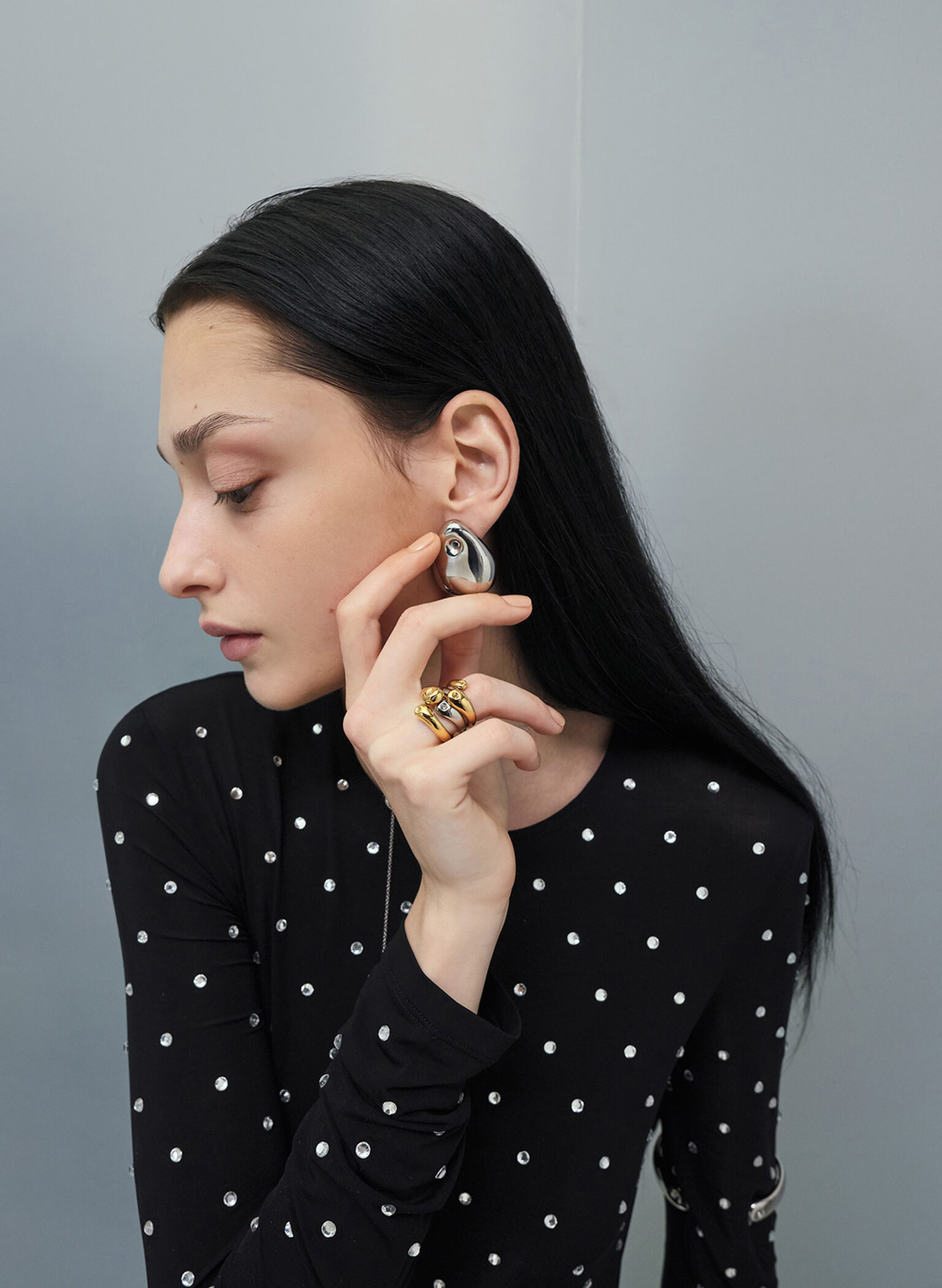 Eimear Sculptural Ring, Silver, hi-res