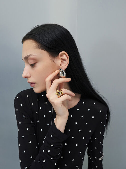 Eimear Sculptural Ring, Silver, hi-res