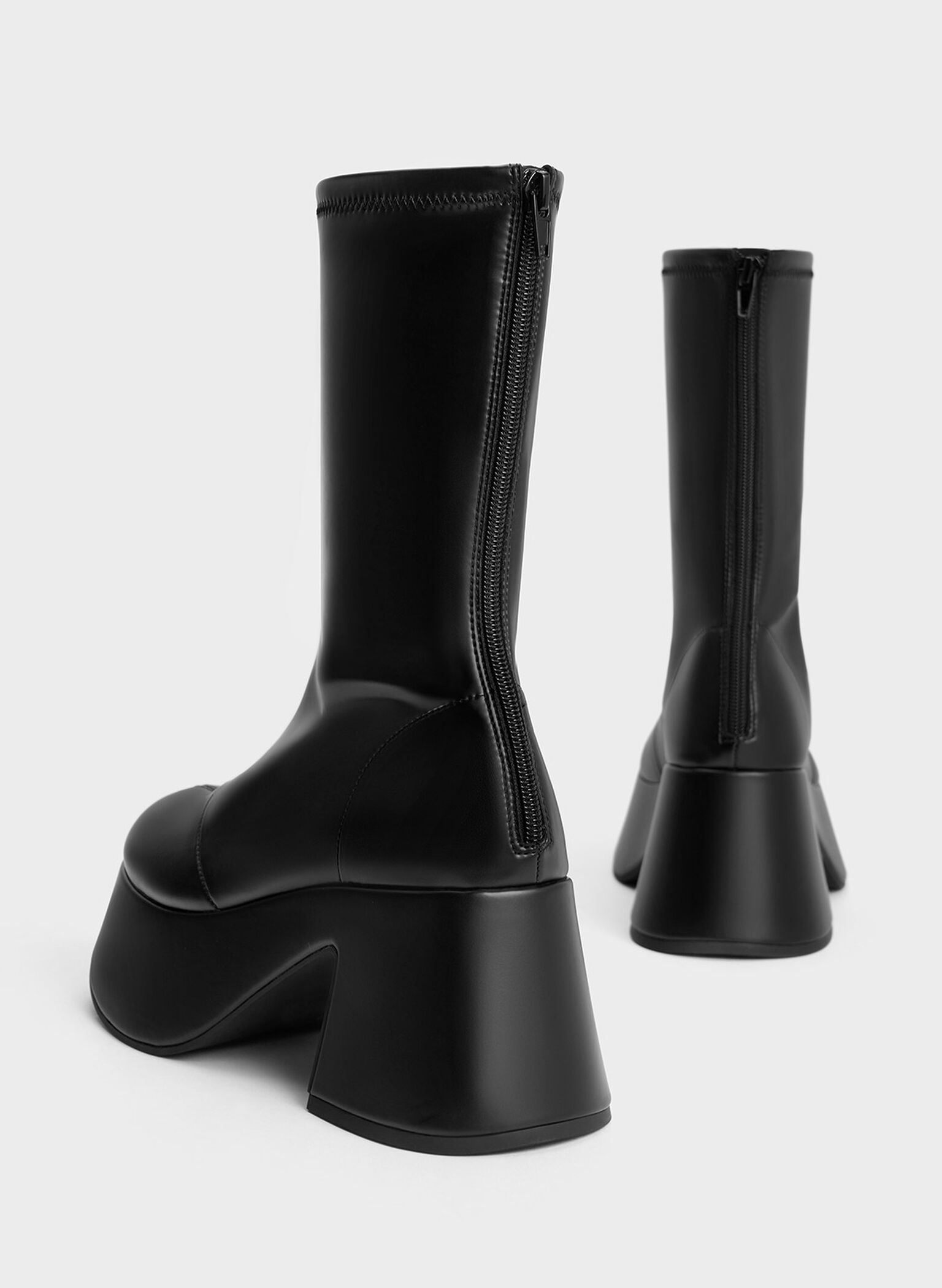 Rubina Platform Calf Boots, Black Box, hi-res