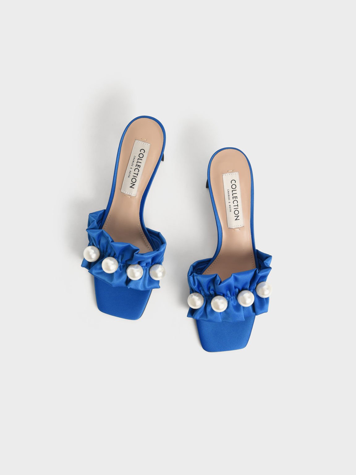 Blythe Bead-Embellished Satin Mules, Blue, hi-res