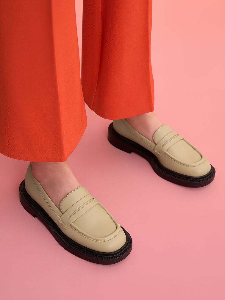 Classic Penny Loafers, Nude, hi-res