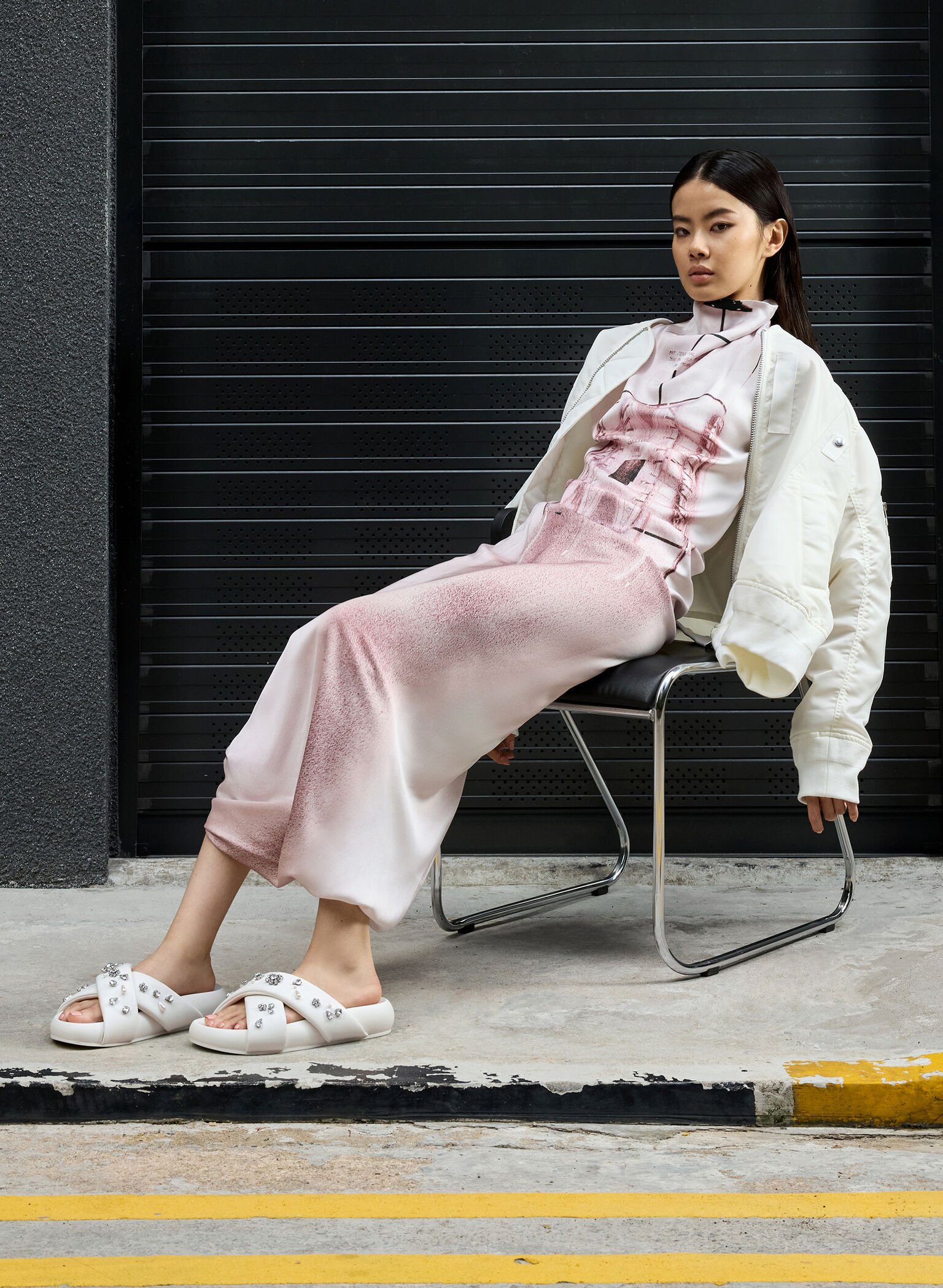Gem & Pearl Flatform Sandals, White, hi-res