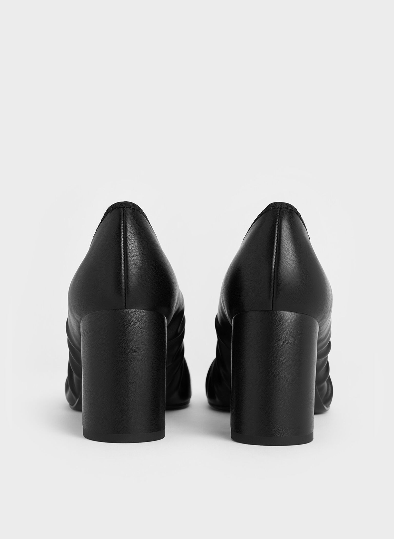 Mino Ruched Mary Jane Pumps, Black, hi-res