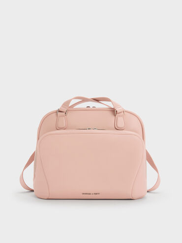 Nelly Front-Pocket Boxy Backpack, Light Pink, hi-res