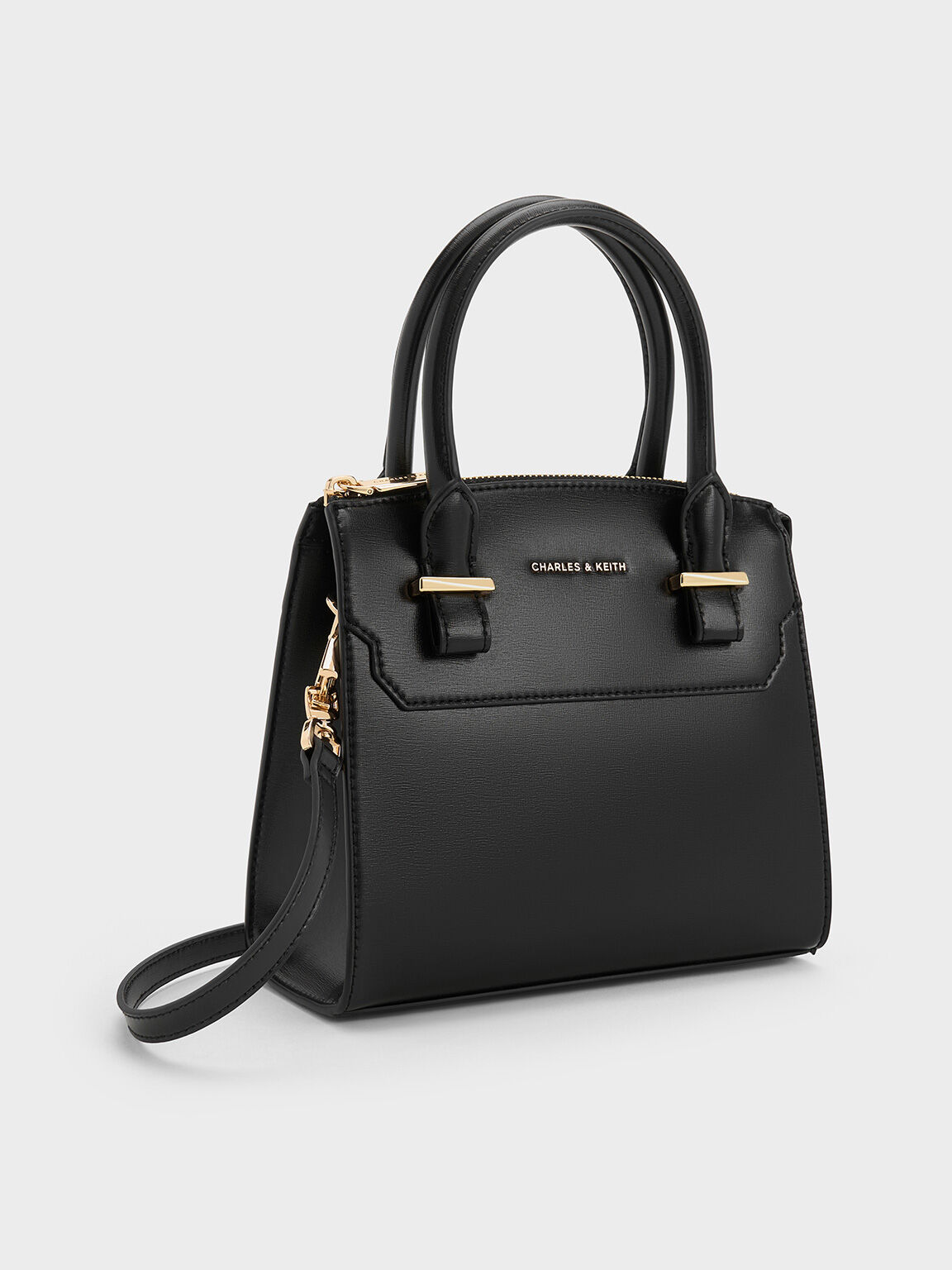 Structured handbag charles and keith hot sale