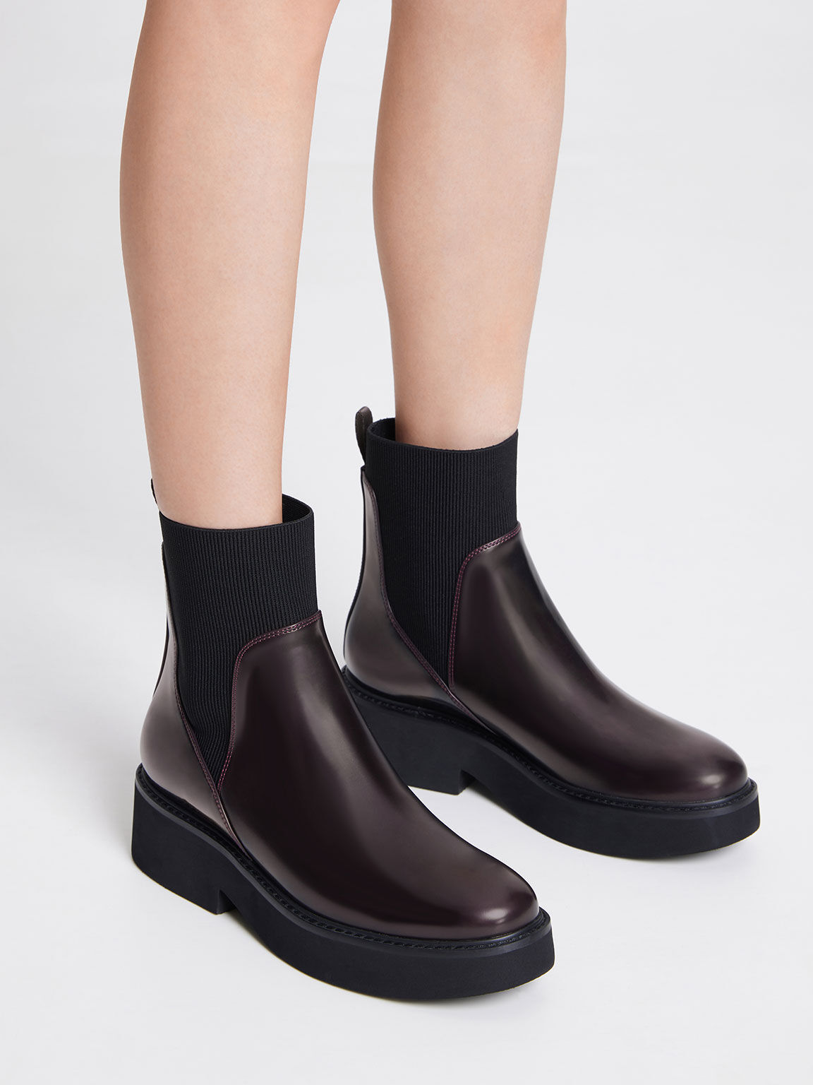 Burgundy leather ankle top boots uk