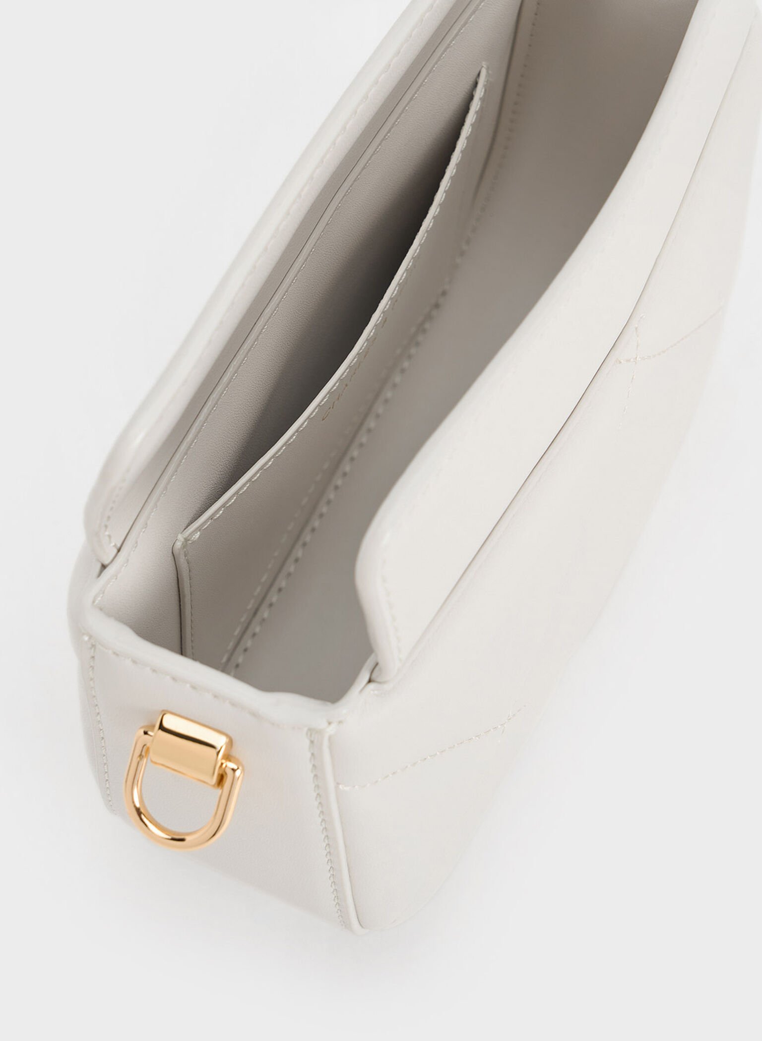 Mini Danika Chunky Chain Padded Bag, White, hi-res