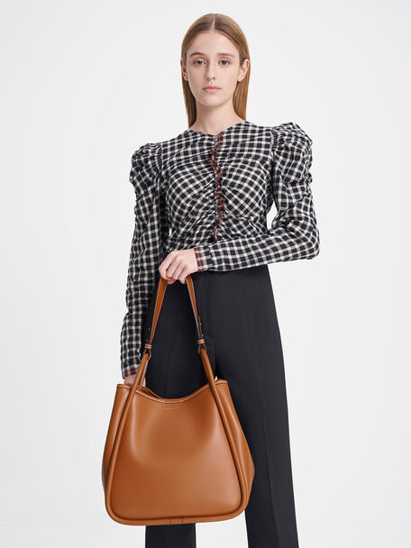 Lyla Tubular Slouchy Tote Bag, Cognac, hi-res