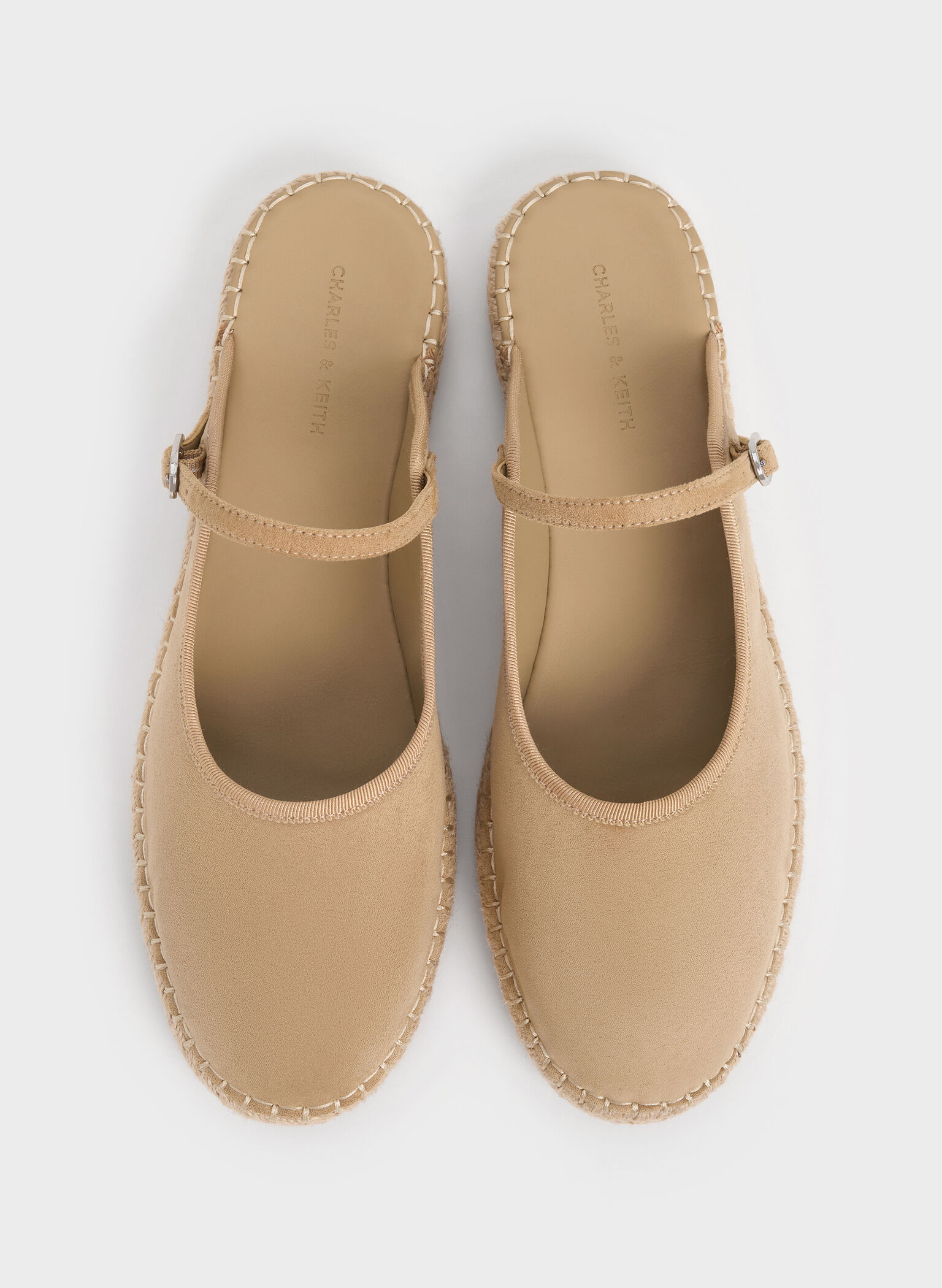 Faux Suede Slip-On Mary Jane Espadrilles, Sand, hi-res