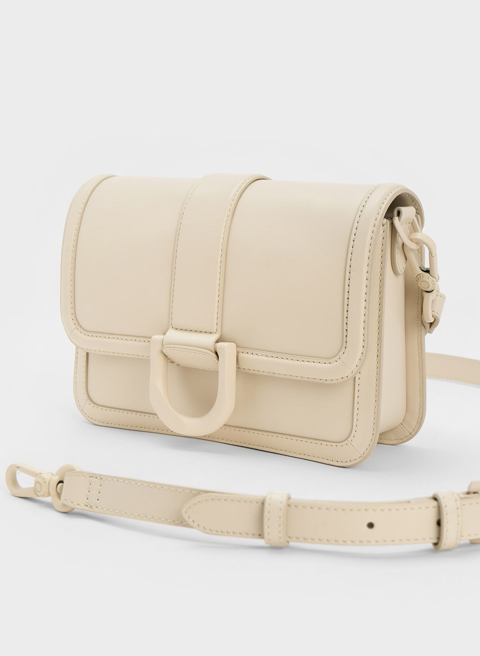Gabine Leather Crossbody Bag, Chalk, hi-res