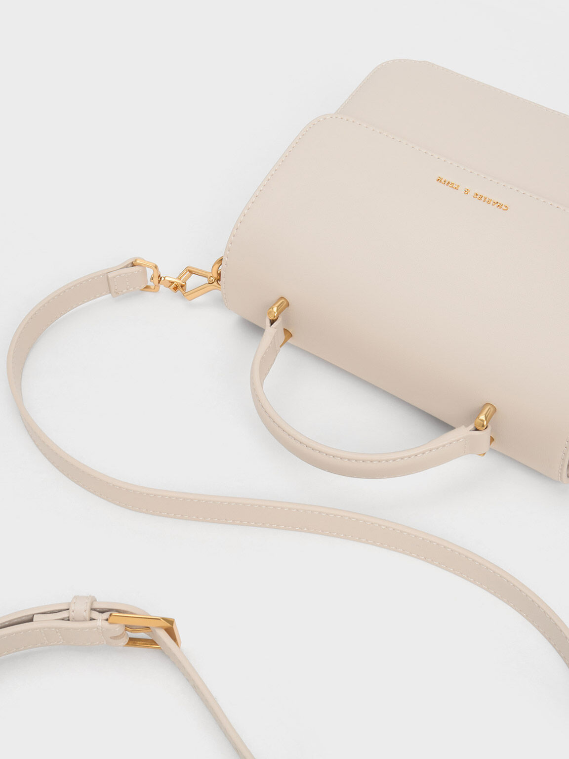 Ivory Octavia Front Flap Top Handle Bag CHARLES KEITH UK