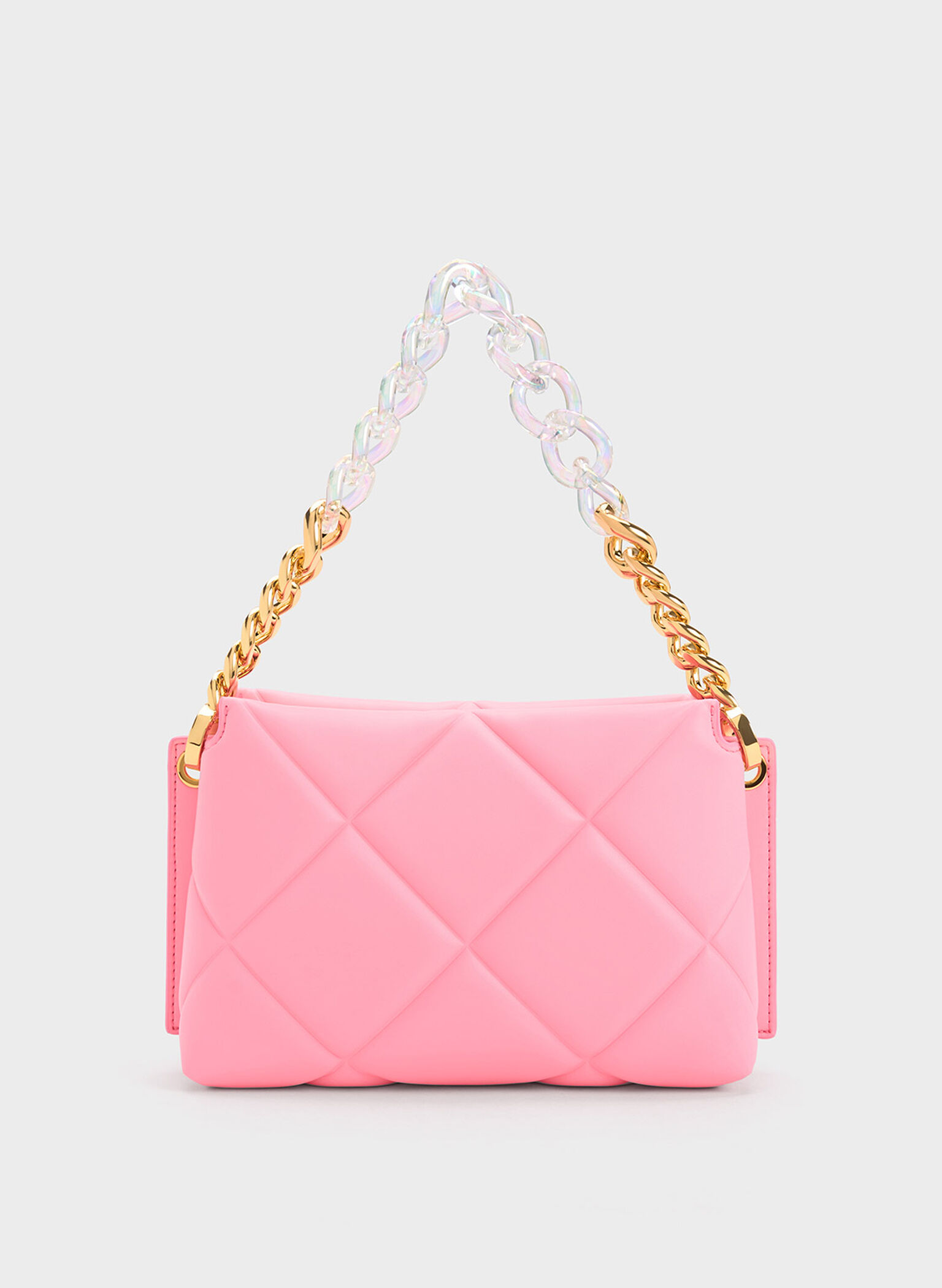 Danika Chunky Chain Padded Bag, Pink, hi-res