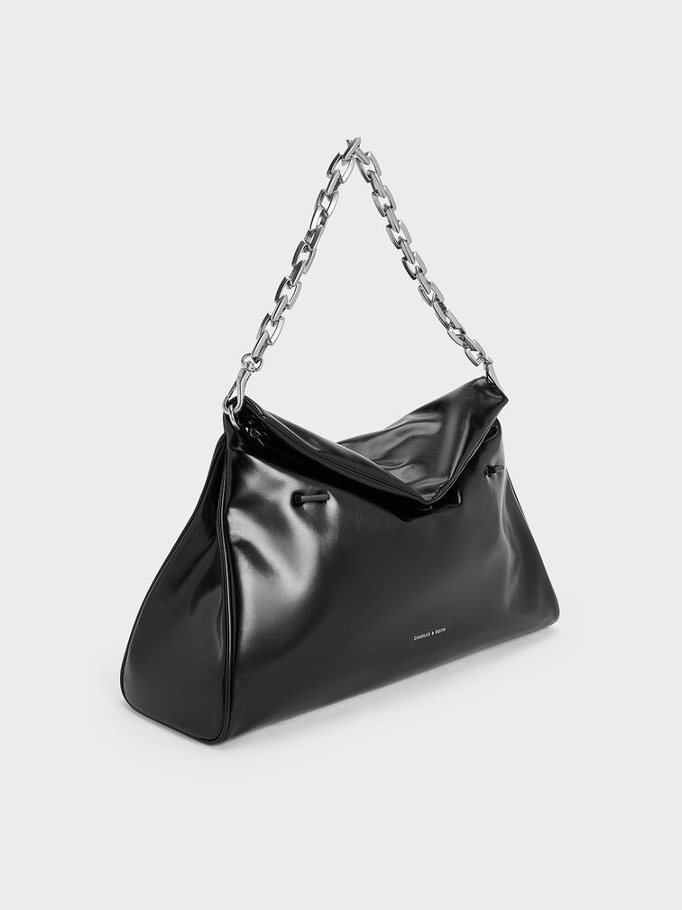 Andromeda Chunky-Chain Trapeze Tote Bag, Noir, hi-res
