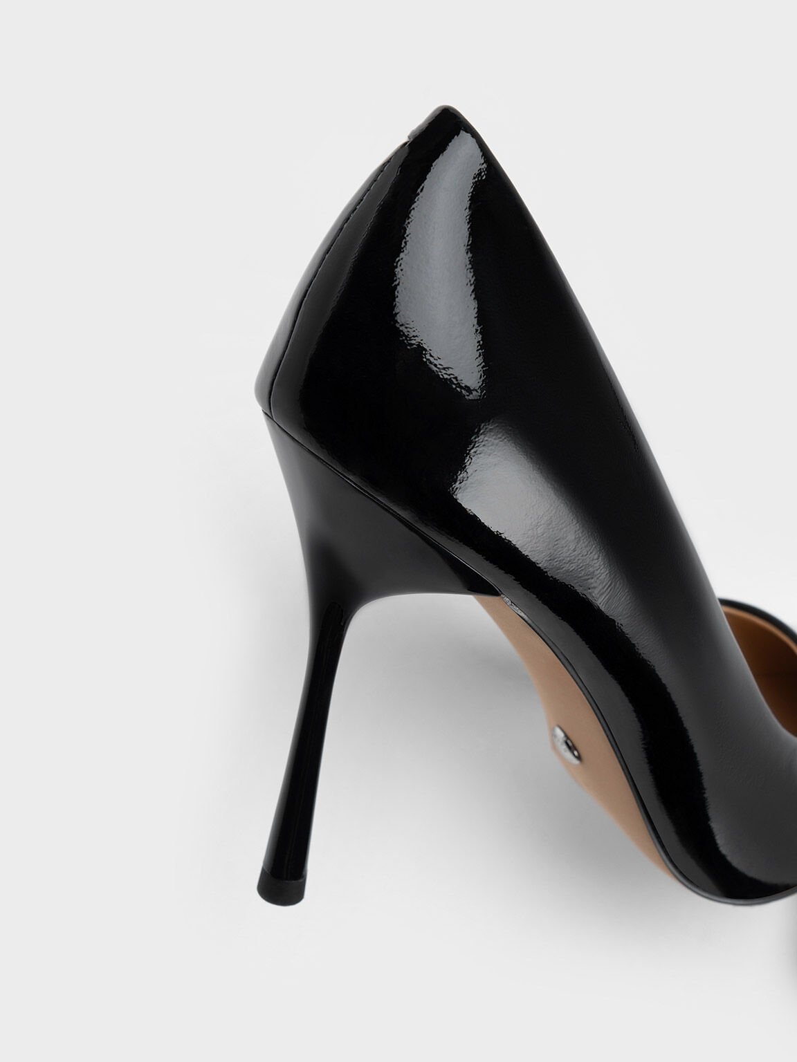 Black patent cheap leather stiletto heels
