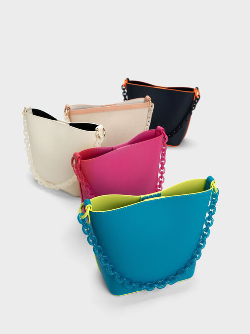 Alcott Scarf Bucket Bag, Fuchsia, hi-res