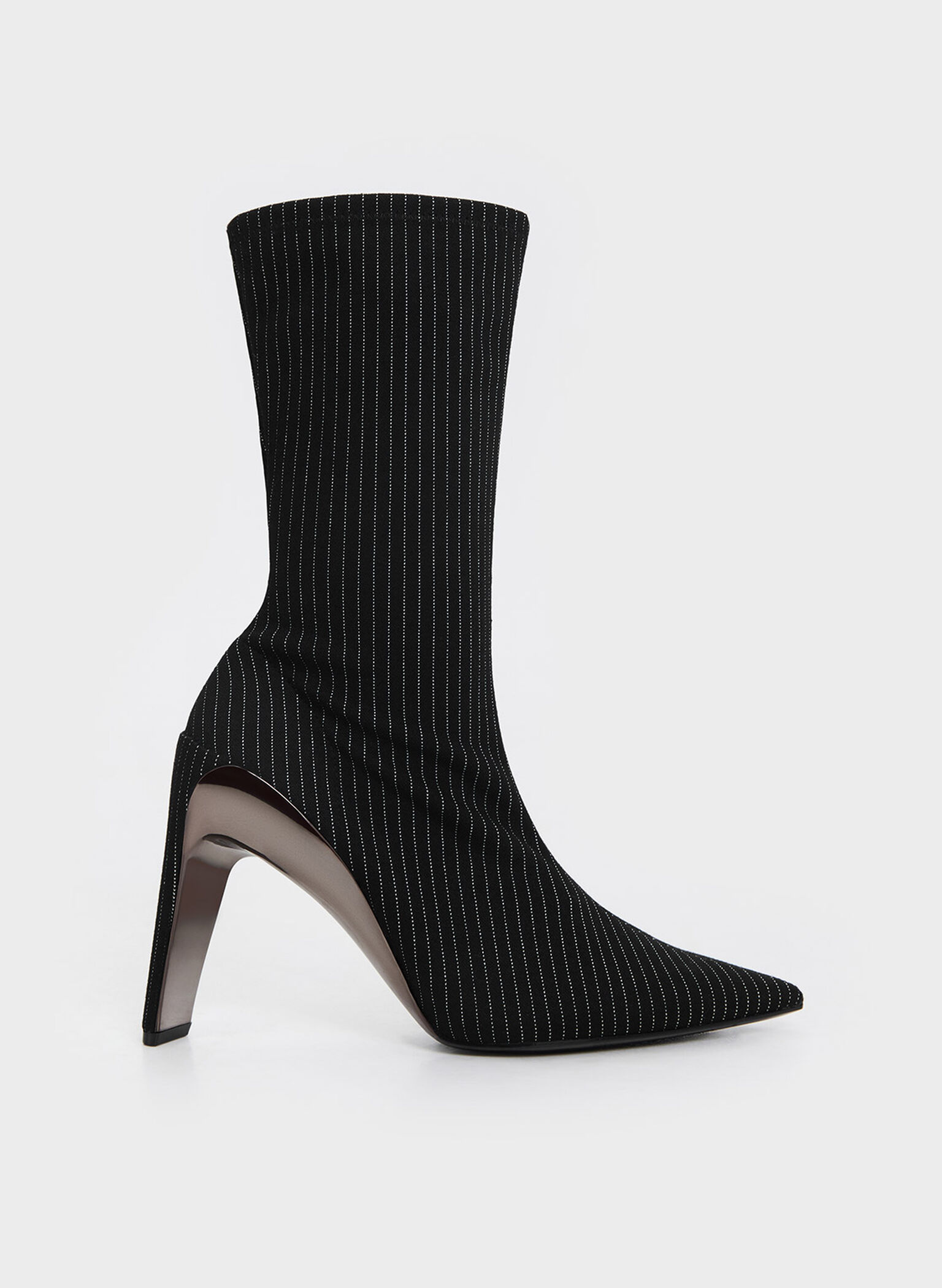 Devon Metallic Striped Blade-Heel Ankle Boots, Dark Grey, hi-res