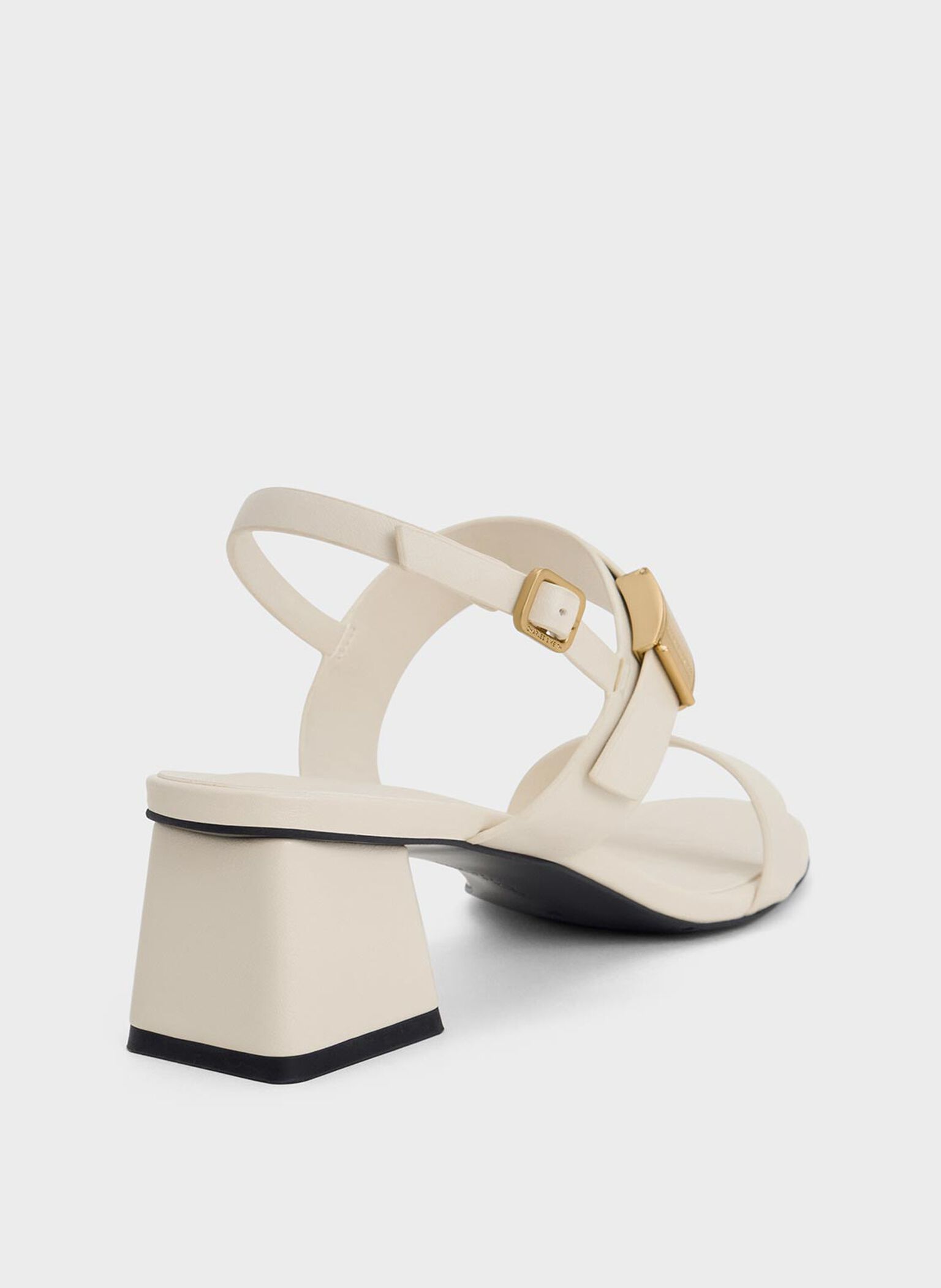 Yvette Double-Strap Heeled Sandals, Chalk, hi-res