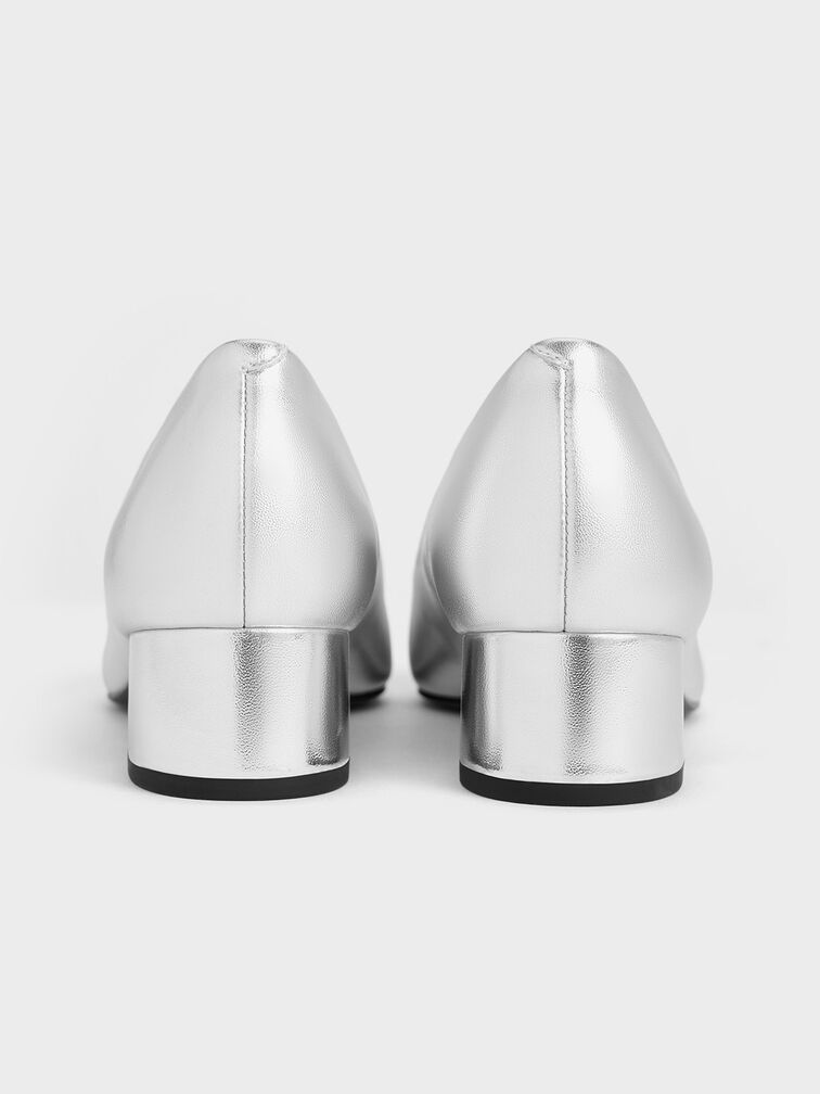 Kleo Patent Contrast Cap-Toe Pumps, Silver, hi-res