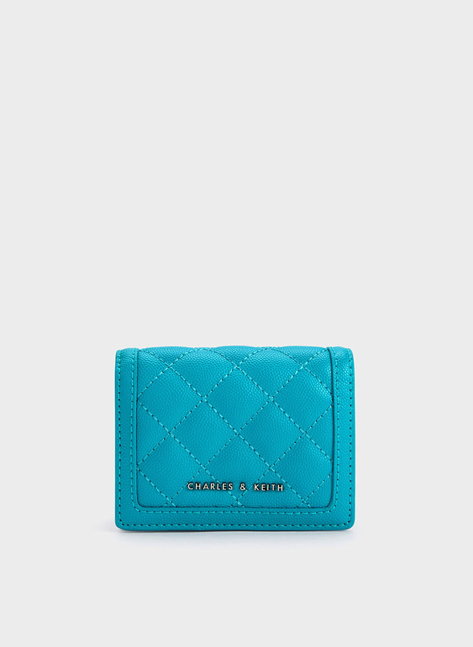 Micaela Quilted Card Holder, Blue, hi-res