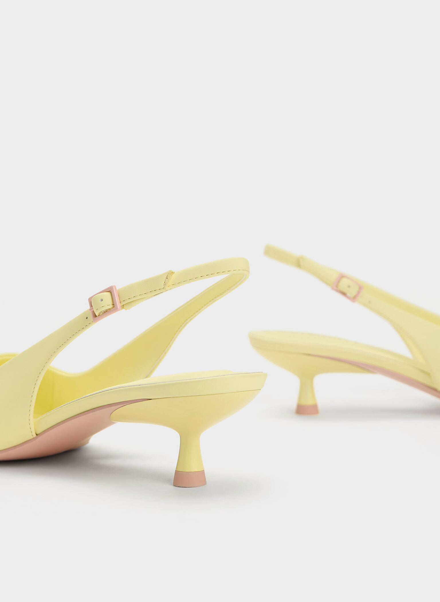 Vita Square-Toe Slingback Pumps, Yellow, hi-res