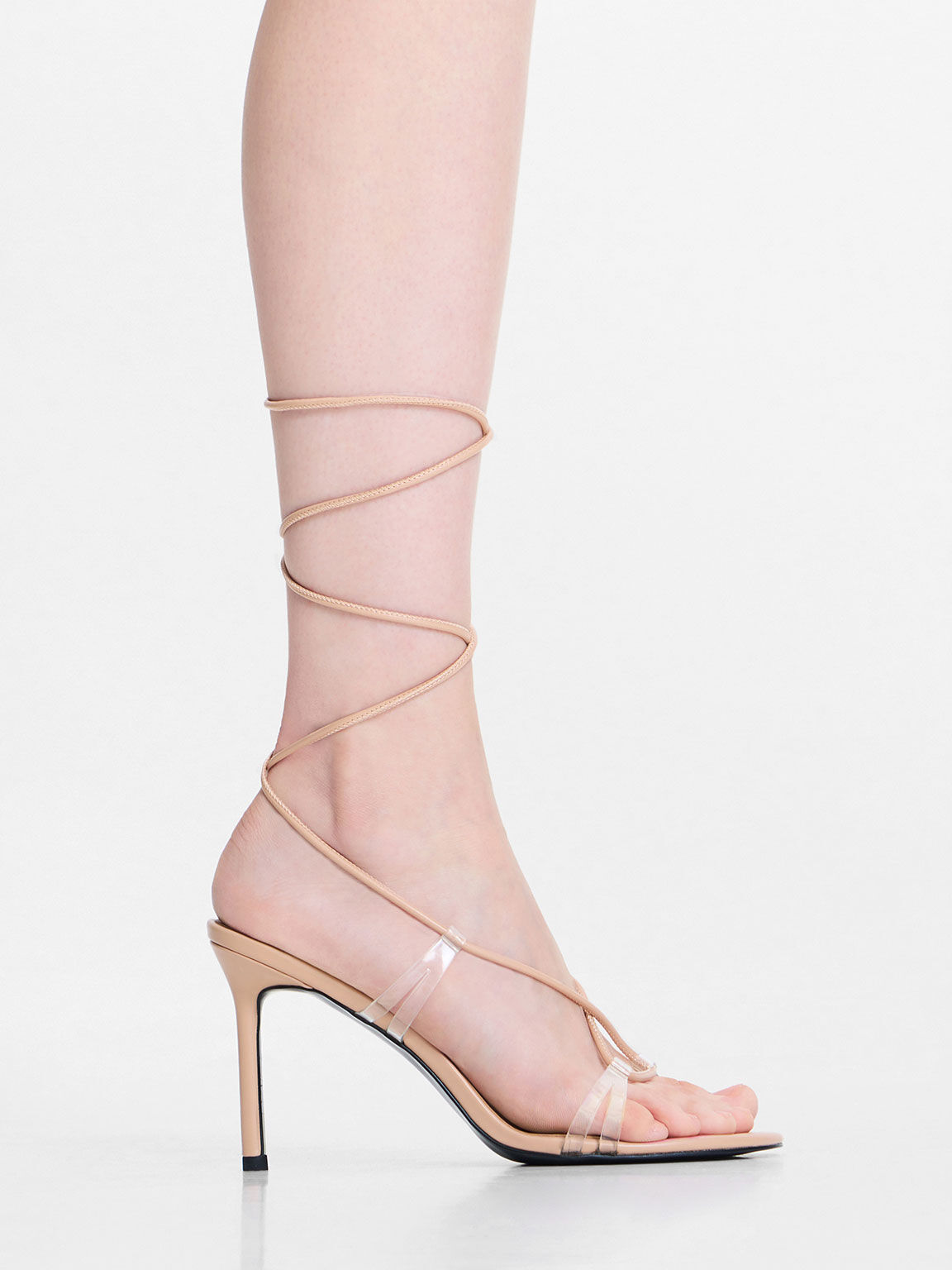 Nude heels tie on sale