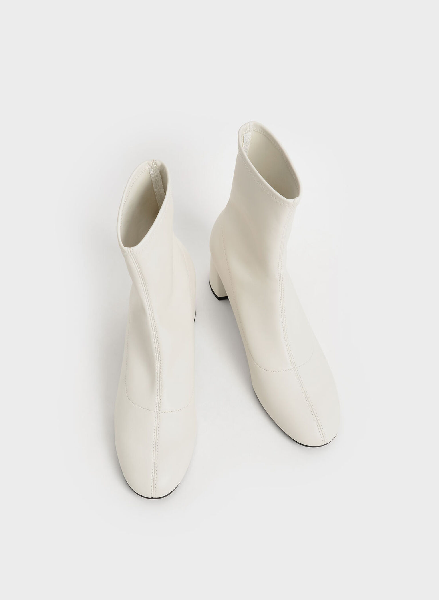 Stitch-Trim Ankle Boots, Chalk, hi-res