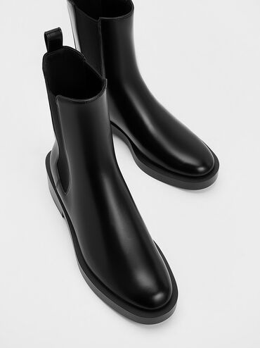 Pull-Tab Chelsea Boots, Black, hi-res