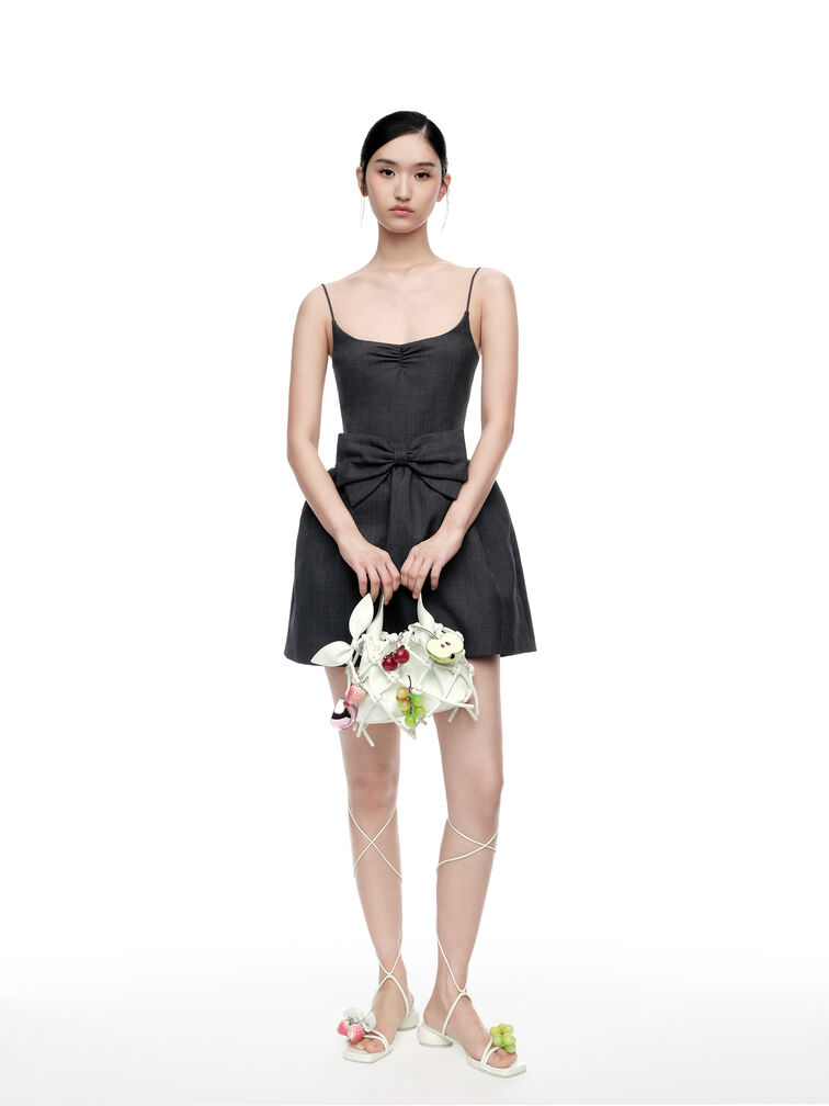 Strappy Tie-Around Sandals & Fruit Charms Set, Mint Sorbet, hi-res