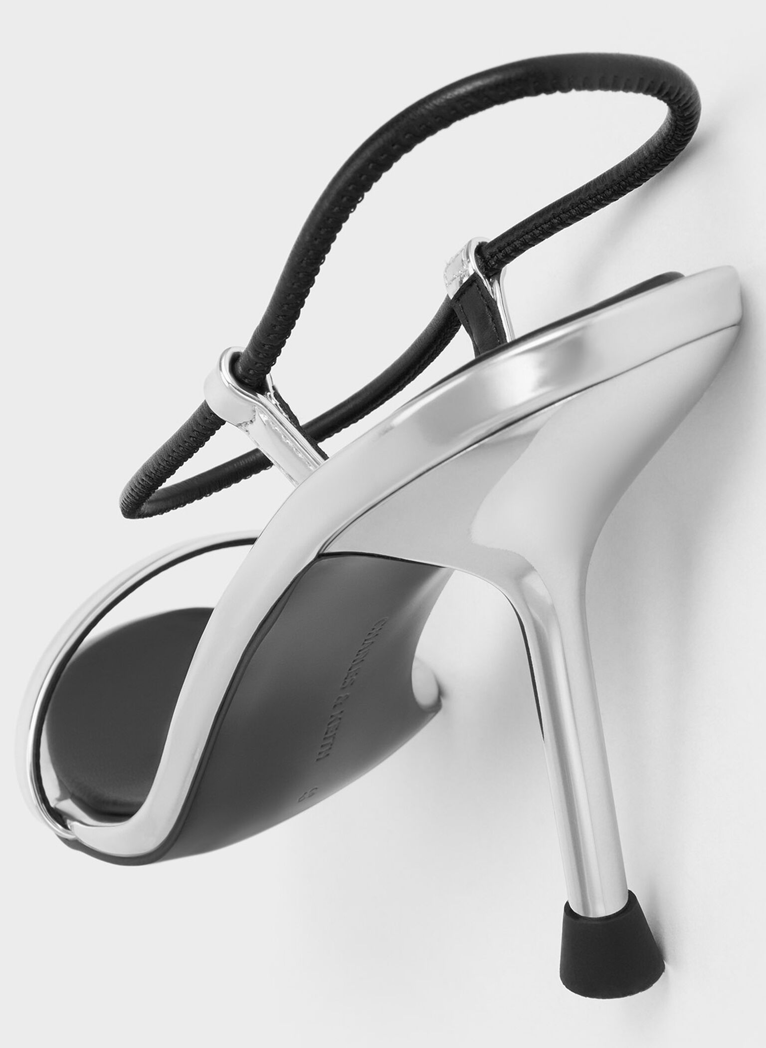 Stiletto-Heel Ankle-Strap Pumps, Silver, hi-res