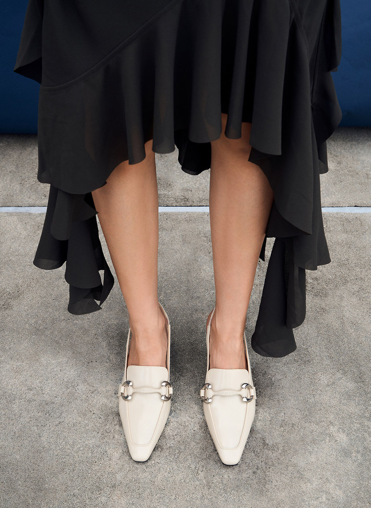 Catelaya Metallic Accent Slingback Pumps, Chalk, hi-res