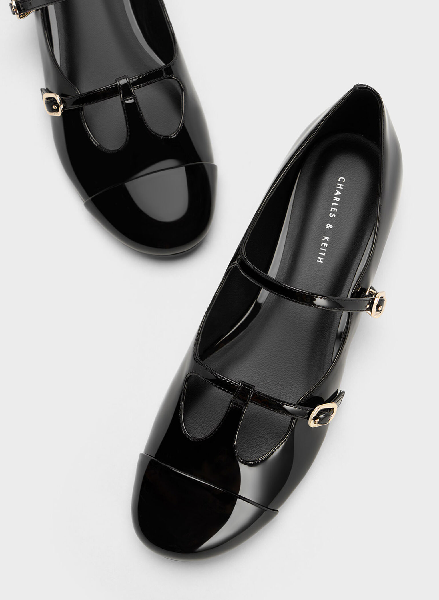 Double-Strap T-Bar Mary Janes, Black Box, hi-res