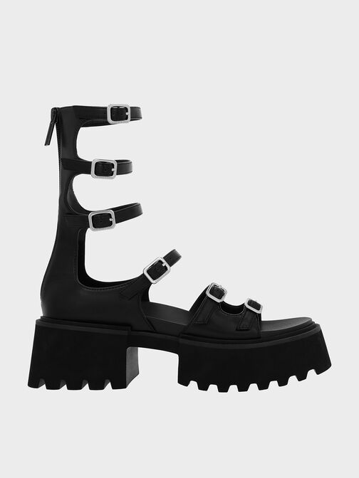Lyric Gladiator Platform Sandals, Black, hi-res