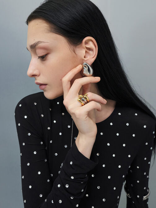 Eimear Sculptural Ring, Gold, hi-res