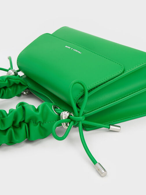 Cosette Ruched-Handle Trapeze Bag, Green, hi-res