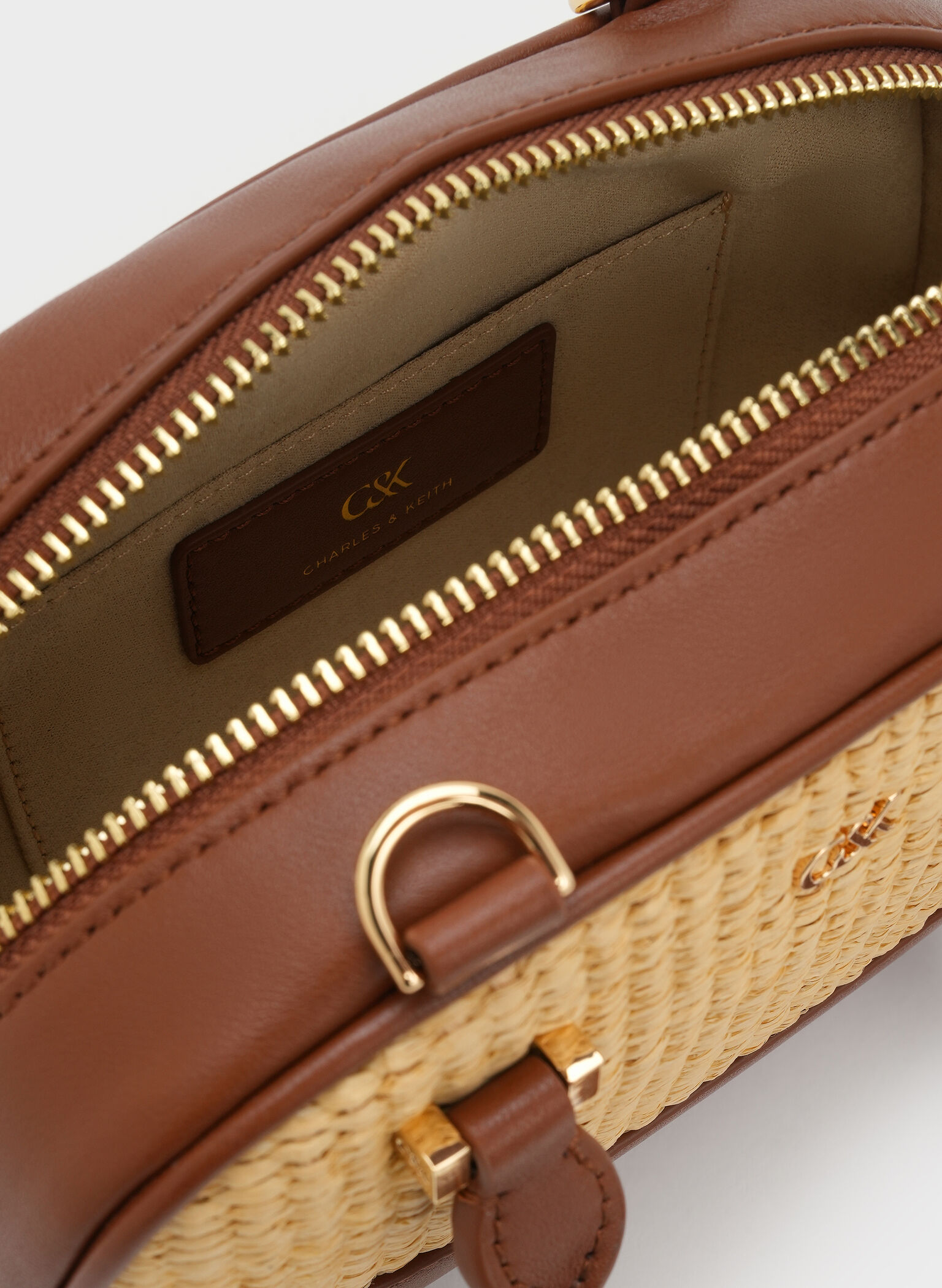 Leather & Raffia Bowling Bag, Neutral Raffia, hi-res