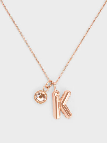 Alphabet 'K' Charm, Rose Gold, hi-res