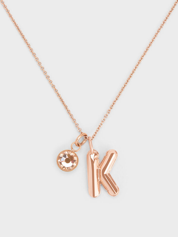 Alphabet 'K' Charm, Rose Gold, hi-res