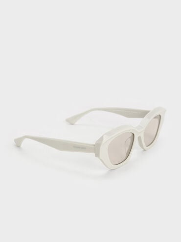 Onyx Recycled Acetate Cat-Eye Sunglasses, Chalk, hi-res