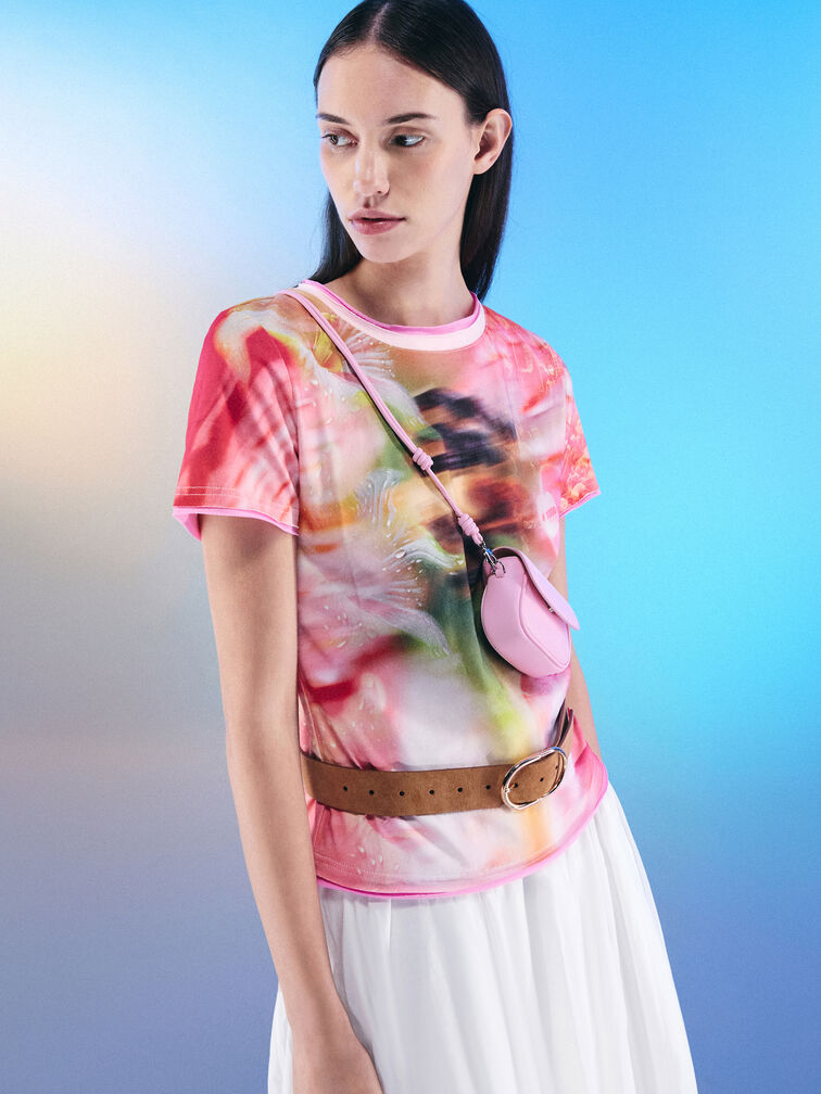 Sammie Knotted-Strap Wristlet, Bubble Gum Pink, hi-res