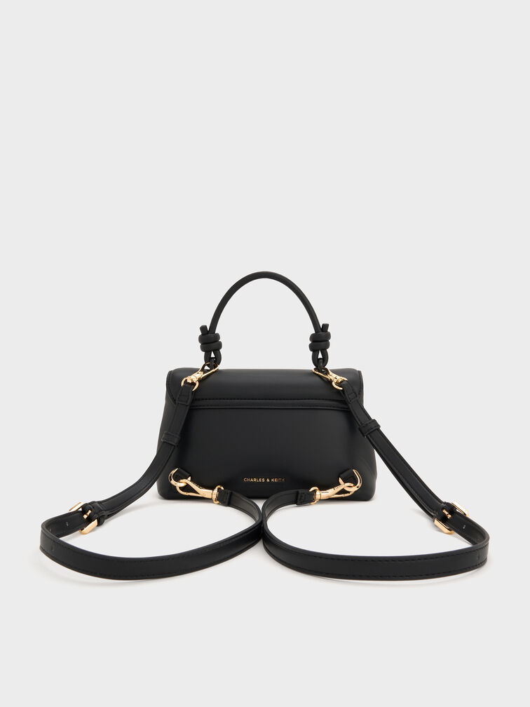 Sammie Knotted-Handle Two-Way Backpack, Black, hi-res