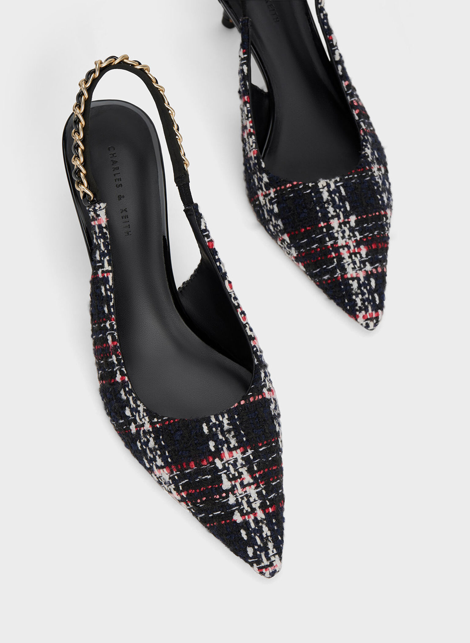 Braided-Chain Slingback Pumps, Multi, hi-res