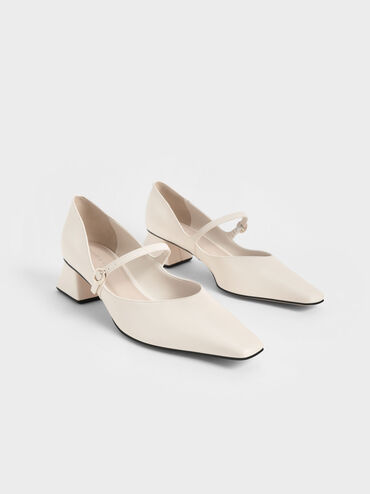 Roxane Square-Toe Mary Janes, Chalk, hi-res