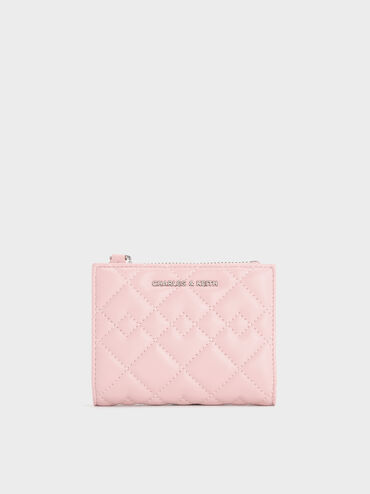 Duo Quilted Small Wallet, Cotton Candy Pink, hi-res