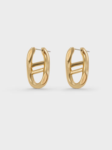 Nyra Sculptural Drop Earrings, Gold, hi-res