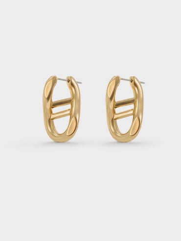 Nyra Sculptural Drop Earrings, Gold, hi-res