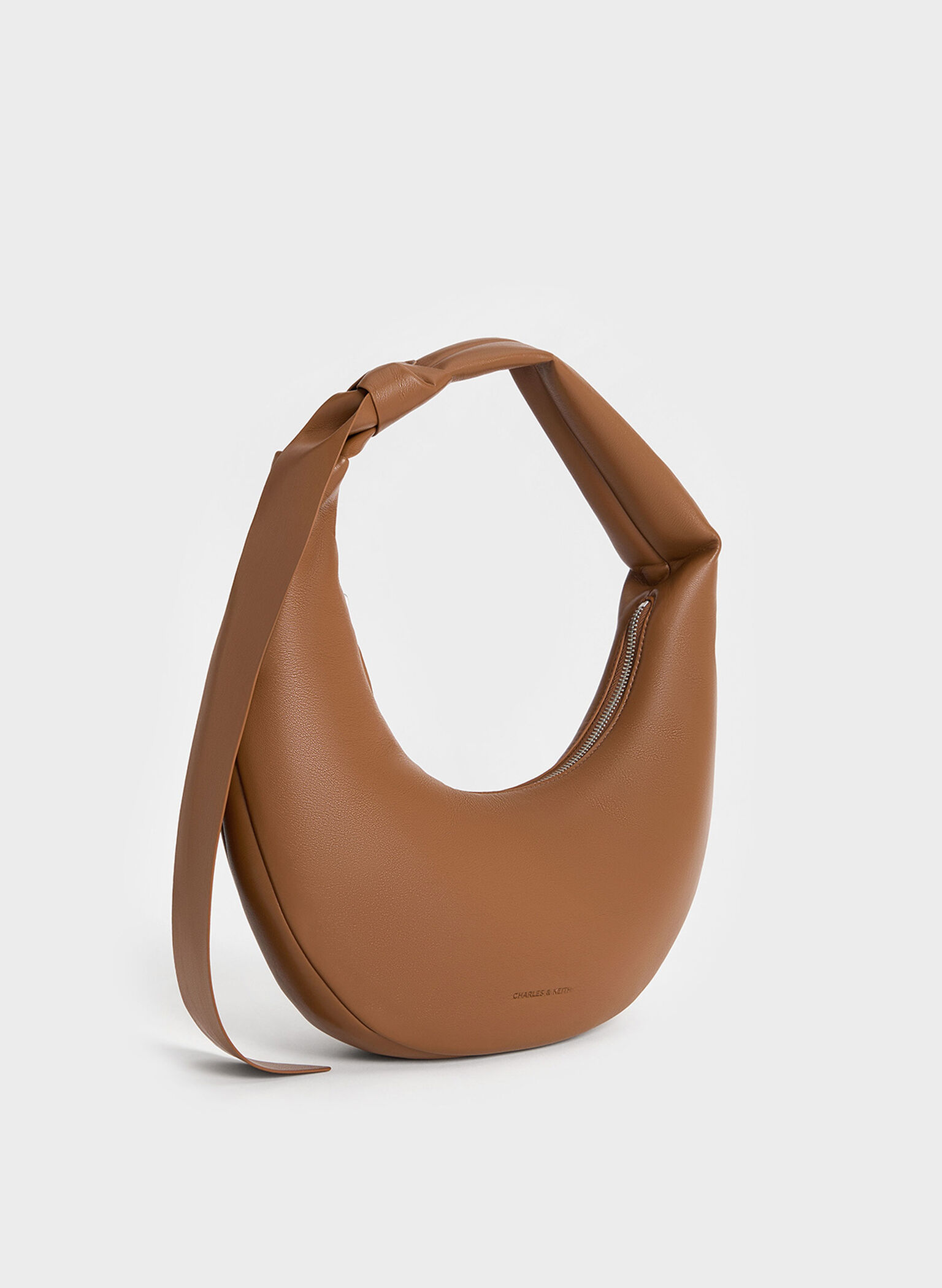 Mini Toni Knotted Crescent Hobo Bag, Chocolate, hi-res